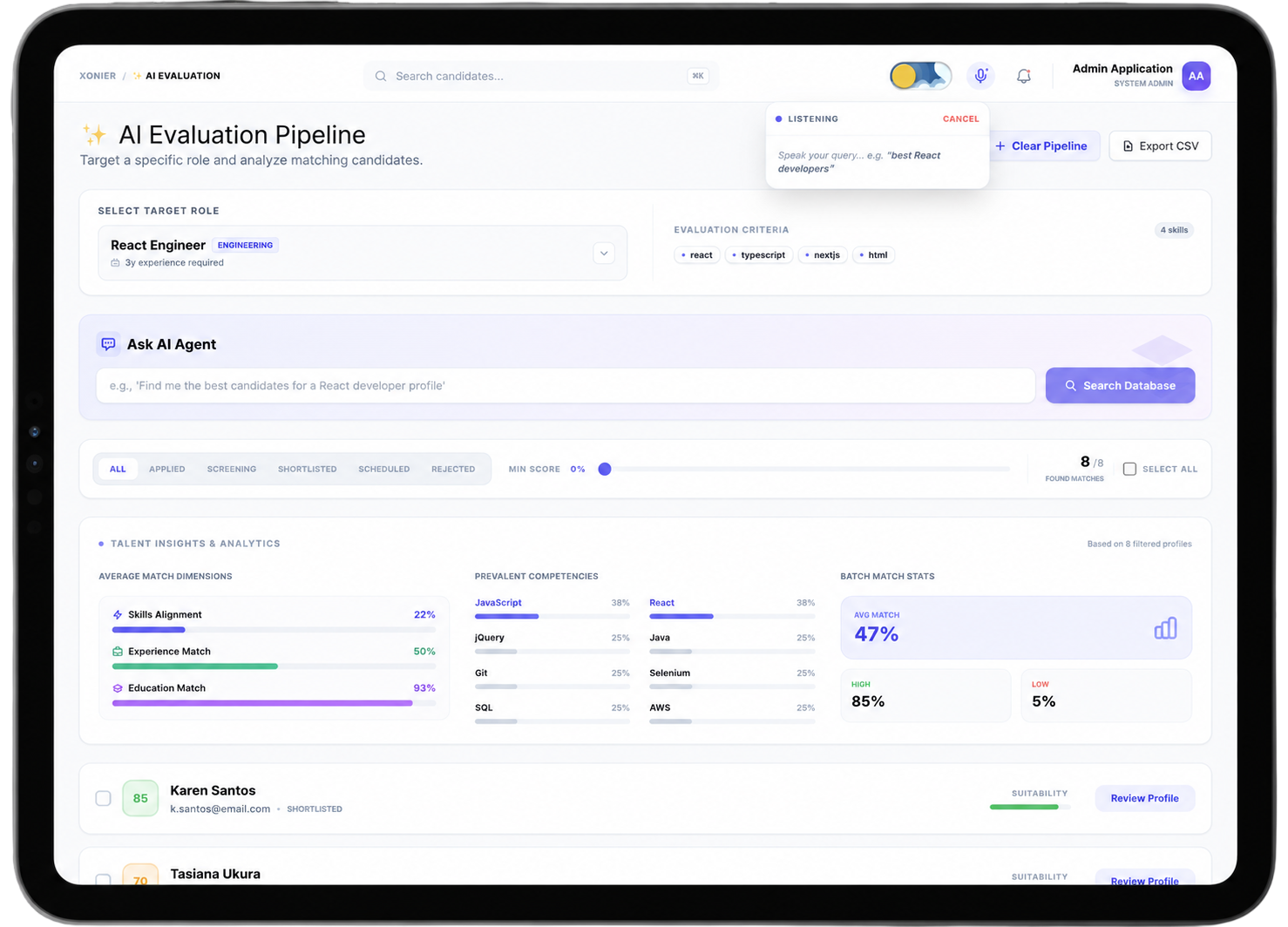 Recnex ATS Dashboard